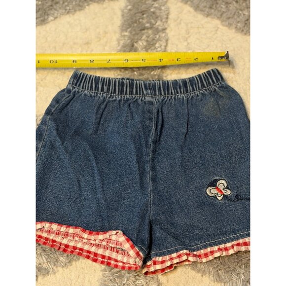 VTG Classic Girls’ Size 6 Denim Shorts 9x10 Ruffle Cherry Butterfly Embroidered - Picture 6 of 8